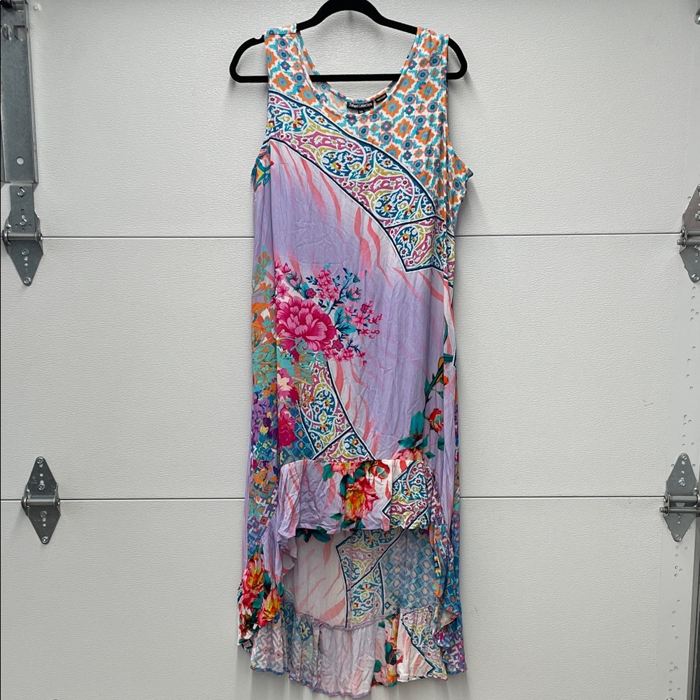 Tolani High Low Dress in Pink and Blue Floral